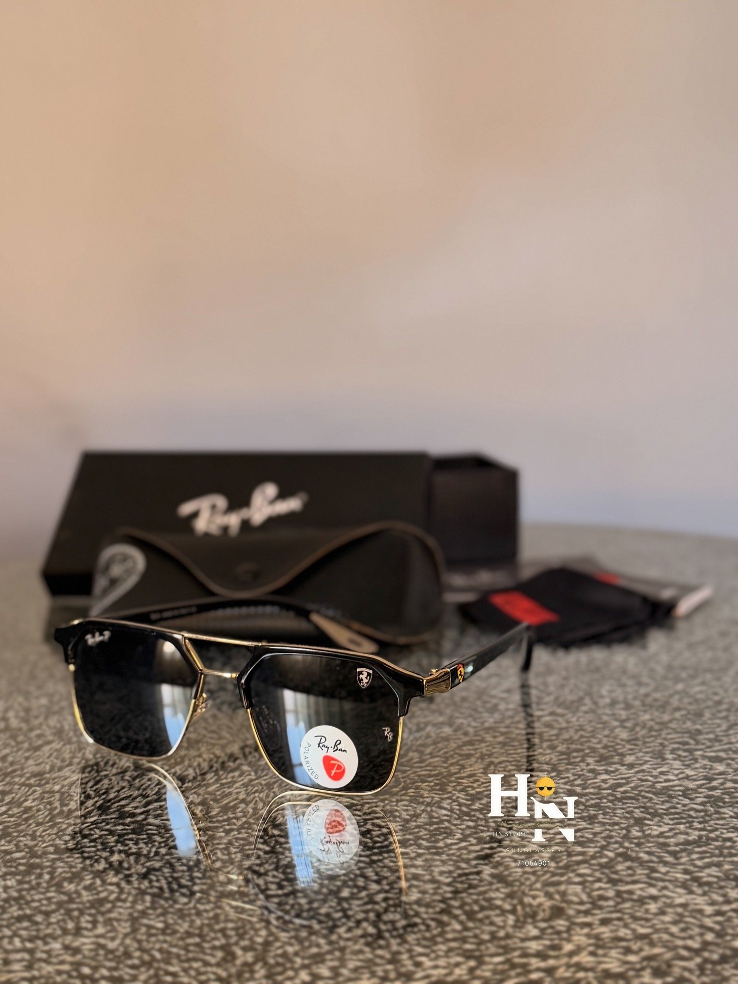 RayBan black gold